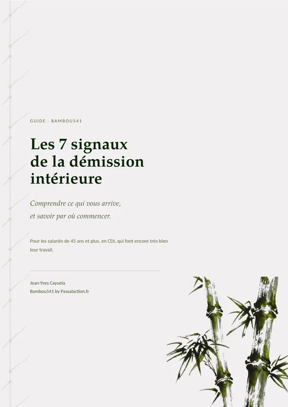 Couverture du guide Les 7 signaux de la démission intérieure